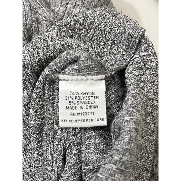 J For Justify Sweater Dress Cowl Neck Ribbed Puff Sleeve Gray Size XL - Picture 9 of 12